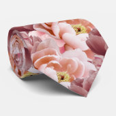 Dusty Roos Mauve Pink Floral Pattern Weddenschap Stropdas (Opgerold)