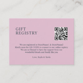 Dusty Roos Mauve QR code GIFT Registry Informatiekaartje