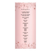 Dusty roos metallic sterren roze trouwprogramma reclamekaart (Achterkant)