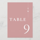 Dusty Roos Minimalist Modern Monogram Tafelnummer (Achterkant)