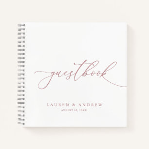 Dusty Roos Minimalist Wedding Guestbook Notitieboe Notitieboek