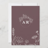 Dusty Roos Modern Floral Wedding Invitation Kaart (Achterkant)