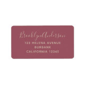 Dusty Roos Modern RSVP Return Address Labels (Voorkant)