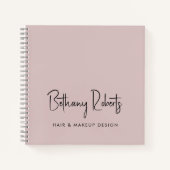 Dusty Roos Modern Signature Script Haar and Makeup Notitieboek (Voorkant)