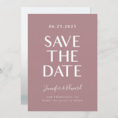 Dusty Roos Modern Wedding Save the Date (Voorkant / Achterkant)