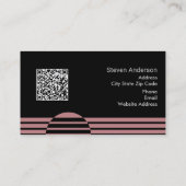 Dusty roos monogram QR-code abstract geometrisch Visitekaartje (Achterkant)