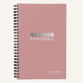 Dusty Roos Pickleball Logo Gradient Persoonlijk Notitieboek (Voorkant)
