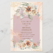 Dusty Roos Pink Floral Pampas Grass Boho Wedding (Voorkant)