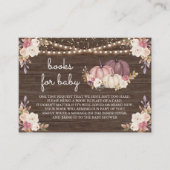Dusty Roos Pink Floral Wood Pumpkin Book Request Informatiekaartje (Voorkant)