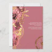 Dusty Roos Pink Gold Elegant Charro Quinceanera Kaart (Achterkant)