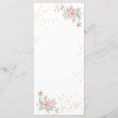 Dusty Roos Pink Peony Floral Peach Wedding Menu (Achterkant)