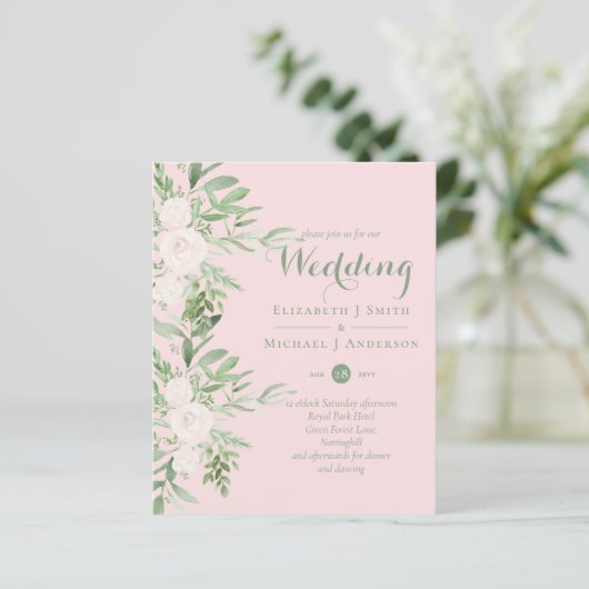 Dusty Roos Pink Sage Magnolia Weddenschap BUDGET (Staand voorkant)