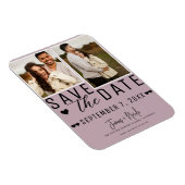 Dusty Roos Pink Save the Date 2 Foto Bruiloft Magneet (Rechterzijde)