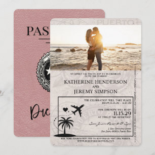 Dusty Roos Puerto Rico Passport Wedding Kaart