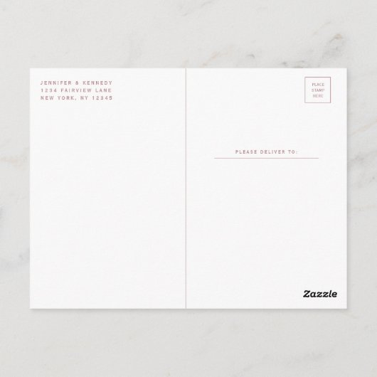 Dusty Roos Romantic geborsteld Lijst sparen de Dat Briefkaart (Achterkant)