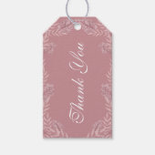 Dusty Roos roze bruiloft  botanisch Cadeaulabel (Voorkant)