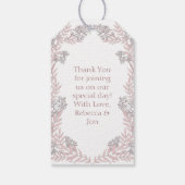 Dusty Roos roze bruiloft  botanisch Cadeaulabel (Achterkant)