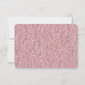 Dusty Roos roze bruiloft botanisch Kaart (Achterkant)