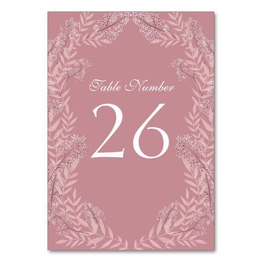 Dusty Roos roze bruiloft botanisch Kaart (Achterkant)