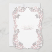 Dusty Roos roze bruiloft  botanisch Kaart (Achterkant)