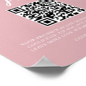 Dusty Roos Roze Huwelijk Honeymoon Fund QR Code Poster (Hoek)