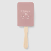 Dusty Roos Roze Minimalistisch huwelijksprogramma Handwaaier (Voorkant)