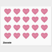 Dusty Roos roze naam Datum legant bruiloft Hart Sticker (Vel)