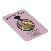 Dusty Roos Roze Trouwring Foto Save the Date Magneet (Rechterzijde)