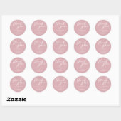 Dusty Roos Roze Typografie Custom Wedding Ronde Sticker (Vel)