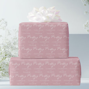 Dusty Roos Roze Typografie Gepersonaliseerde bruil Cadeaupapier