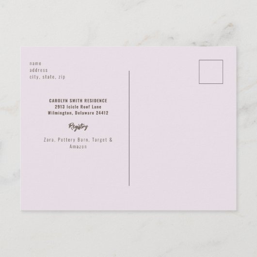 Dusty Roos rustieke Baby Het is koude douche Briefkaart (Achterkant)