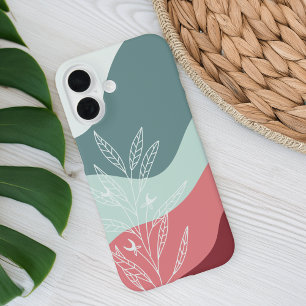 Dusty Roos & Sage Boho Colour Flow Botanisch iPhone 16 Hoesje