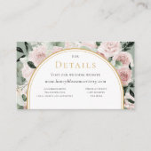 Dusty Roos Sage Bruiloft QR Code Website Details Informatiekaartje (Voorkant)