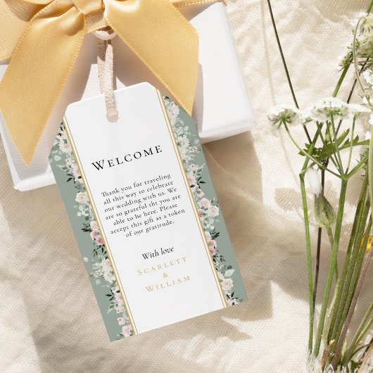 Dusty Roos Sage Groene Bestemming Bruiloft Welkom Cadeaulabel