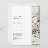 Dusty Roos Sage Modern Wedding Repetitie Diner Kaart (Voorkant)