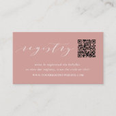Dusty Roos Script Bridal of Baby shower Registry Informatiekaartje (Voorkant)