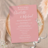 Dusty Roos Script Guest Wedding Weekend Program Kaart