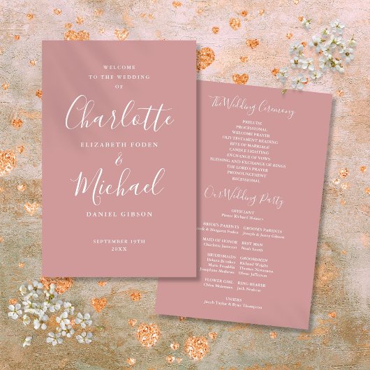 Dusty Roos Signature Script Wedding Program