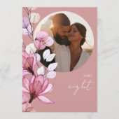 Dusty Roos Transparant Bloemen Foto Tafelnummer (Voorkant)