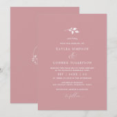 Dusty Roos Weddenschap Simple Elegant Classic Kaart (Voorkant / Achterkant)