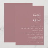 Dusty Roos Wedding Rehearsal Dinner Invitations Kaart (Voorkant / Achterkant)