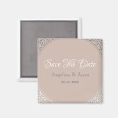 Dusty Roos Wedding Save the Date Invitation Magneet (Voorkant / Achterkant)