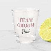 Dusty Roos Wedding Team Groom Gepersonaliseerd Shot Glas (Voorkant)