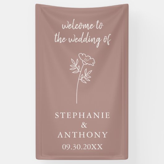 Dusty Roos Wildflower Wedding Banner (Verticaal)