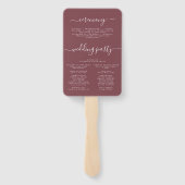 Dusty Roos Wildflower Wedding Program Handwaaier (Achterkant)