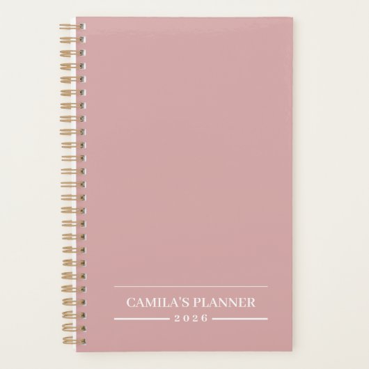 Dusty Rose 2026 Planner | Custom Name & Year (Voorkant)
