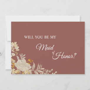 Dusty Rose Automne Boho Maid of Honor Carte de pro