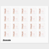 Dusty Rose Baby Blocks Baby Shower Favor Sticker (Feuille)