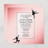 Dusty Rose Ballet Dancers Faire-part de mariage (Devant / Derrière)