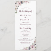 Dusty rose boho fleuri programme de mariage rustiq (Devant)